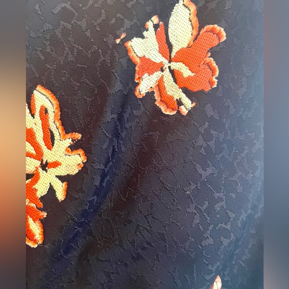 PROENZA SCHOULER Ruched Fil Coupé Jacquard Top Black Floral Size 2 - Picture 4 of 13